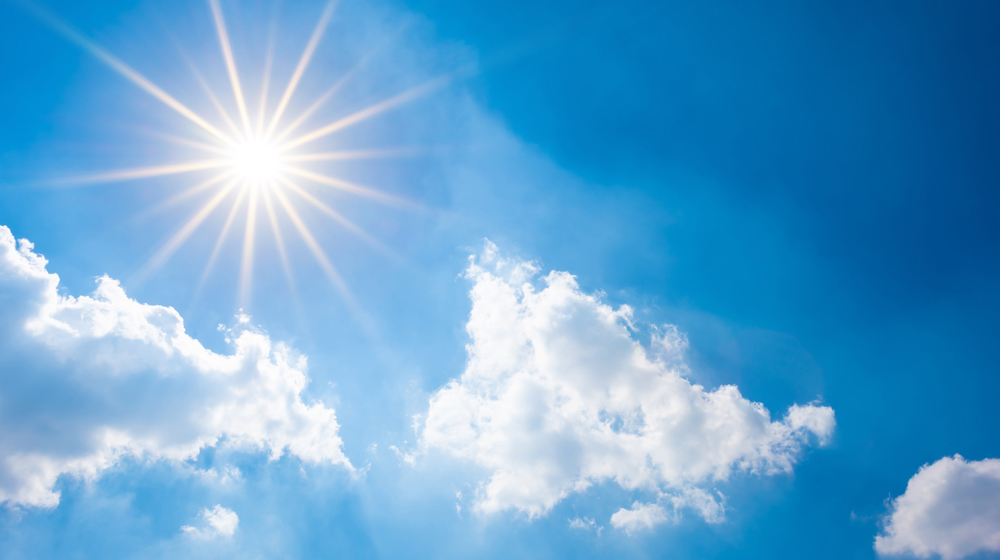 太陽の光を浴びる